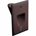 Datacomm Electronics 1-Gang Recessed Low Voltage Cable Plate - Brown 45-0001-BR
